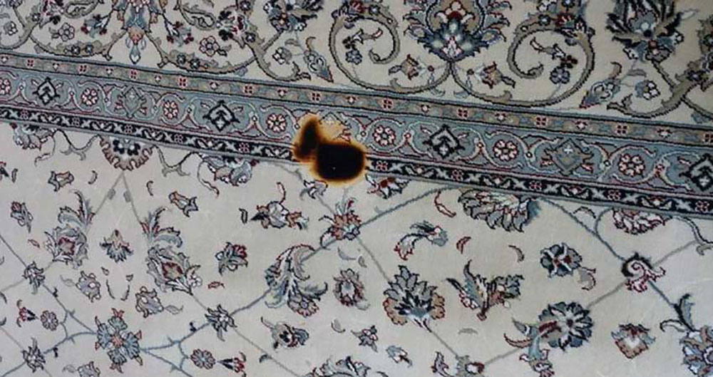 از بین بردن سوختگی فرش - قالیشویی مهباف