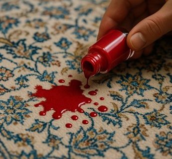 پاک کردن لاک ناخن از روی فرش