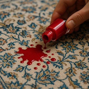 پاک کردن لاک ناخن از روی فرش
