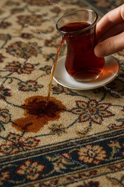 پاک کردن لکه چایی از روی فرش