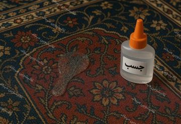 پاتک کردن لکه چسب از روی فرش