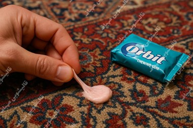 پاک کردن لکه آدامس از روی فرش