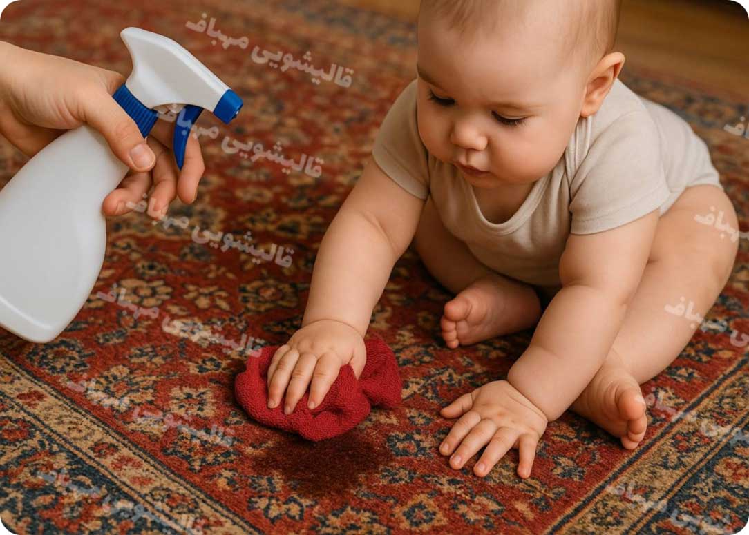 حذف لکه ادرار از روی فرش